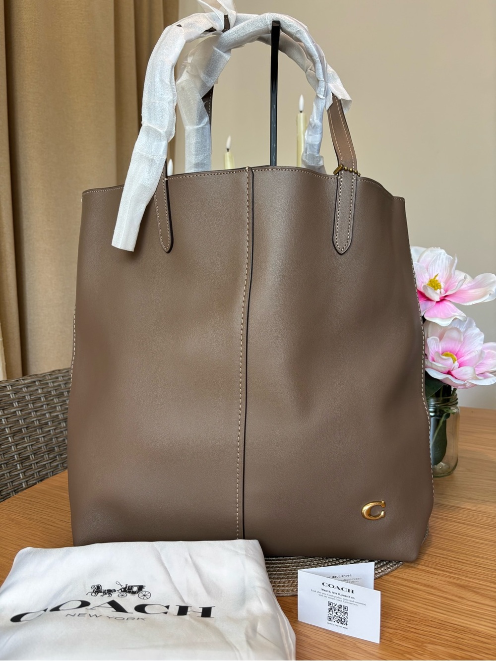 Coach North Tote Dark Stone Handbag B4/CBD CN318 - Brand New